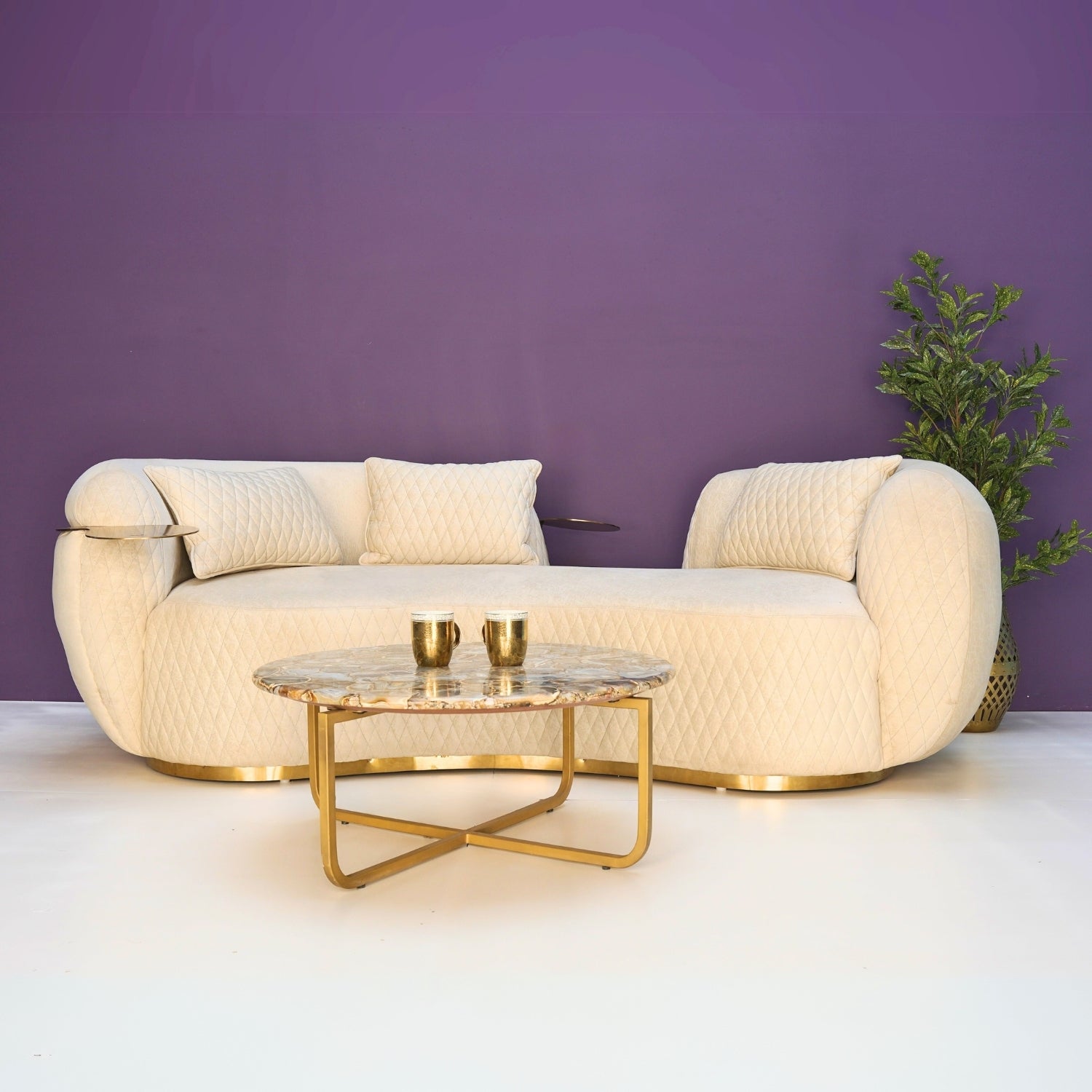 Luxe Curva Beige Sofa