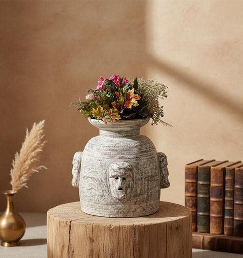 Rustic Tribal Wooden Vase