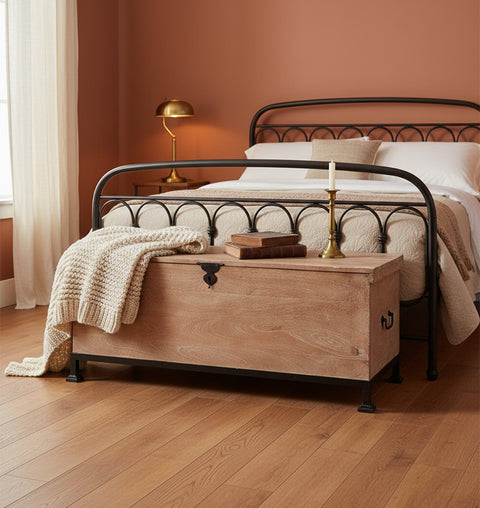 Industrial Mango Wood Trunk with Soft Close Lid