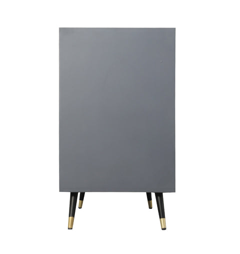 Contemporary Bone Inlay 2 Doors Cabinet with Iron Stand