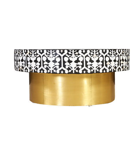 Floral Inlay Round Coffee Table - Simply Home