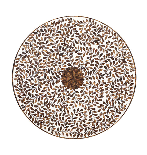 Floral Inlay Round Shape Coffee Table - Simply Home