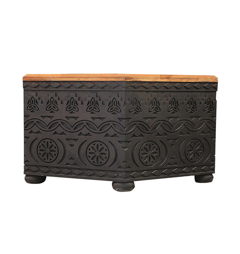 Wooden Hand Carved Hexagon Coffee Table - Simply Home