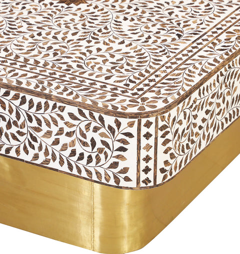 Floral Inlay Square Coffee Table - Simply Home