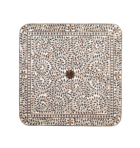 Floral Inlay Square Coffee Table - Simply Home