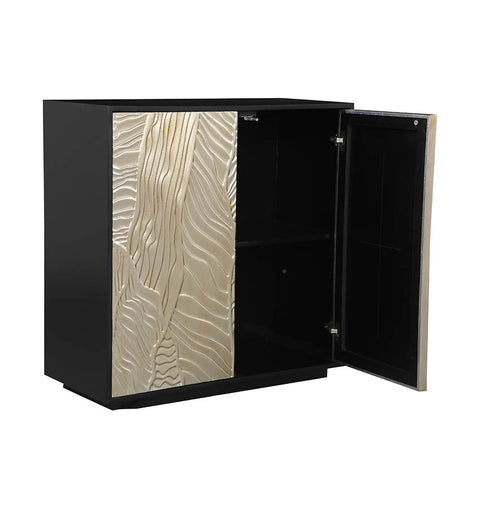Luxury Wooden Wave Carved 2 Door Storage Cabinet