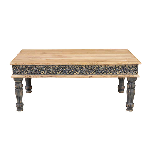 Square Hand-Carved Teak Wood Coffee Table - Simply Home