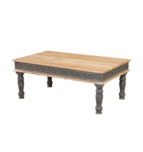 Square Hand-Carved Teak Wood Coffee Table - Simply Home