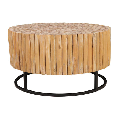 The Bamboo House Solid Wood Coffee Table with Iron Legs - Simply Home