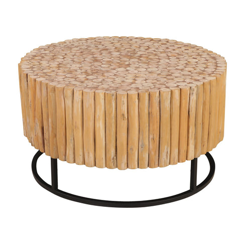 The Bamboo House Solid Wood Coffee Table with Iron Legs - Simply Home