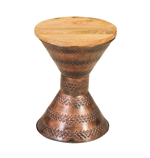 Boho Tribal Drum Side Table