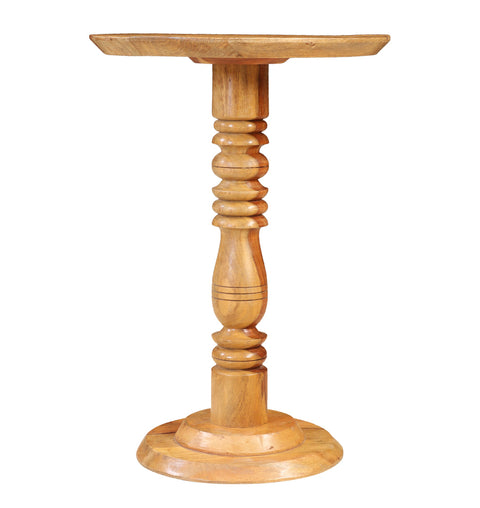 Solid Wood Tall Pedestal Round Side Table - Simply Home