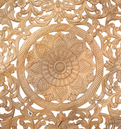 Floral Wooden Carved Wall Panel - Simply Home