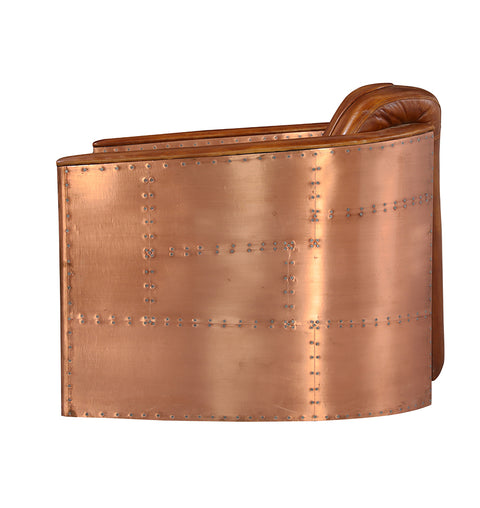 Aviator Copper Tomcat 1-Seater Leather Sofa - Simply Home