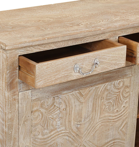 Antique-Style Wooden 4 Drawers & 3 Sliding Door Sideboard - Simply Home