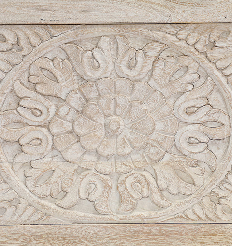 Wooden Carved 2 Door Almirah - Simply Home