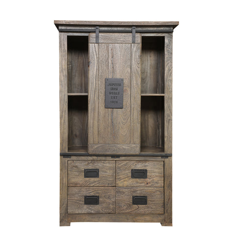 Modern Slider Door 4 Drawer Almirah with Metal Details - Simply Home