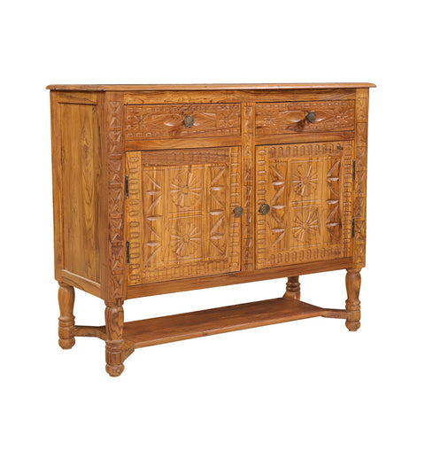 Heritage-Inspired Handcrafted Solid Wood 2 Door Cabinet - Simply Home