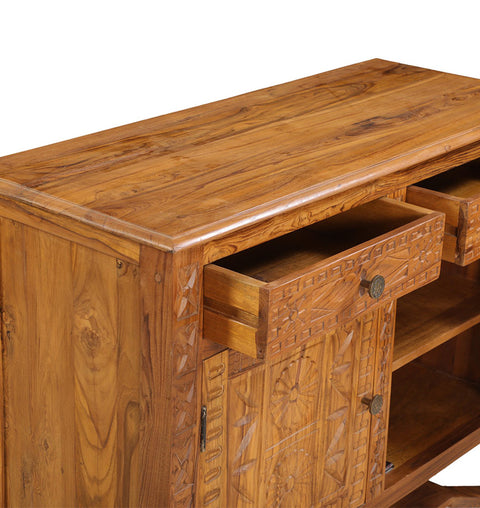 Heritage-Inspired Handcrafted Solid Wood 2 Door Cabinet - Simply Home