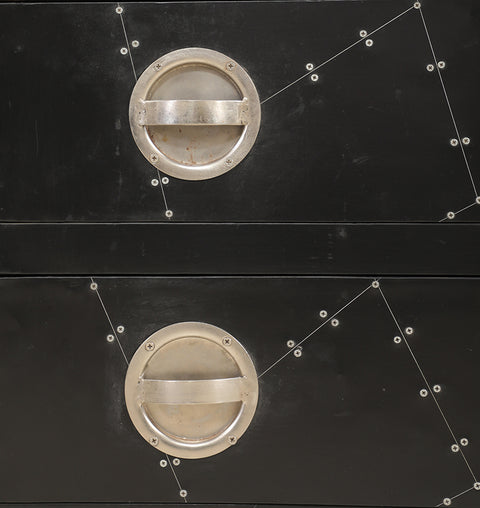 Black Domino Aviator Chest of 3 Drawers - Simply Home