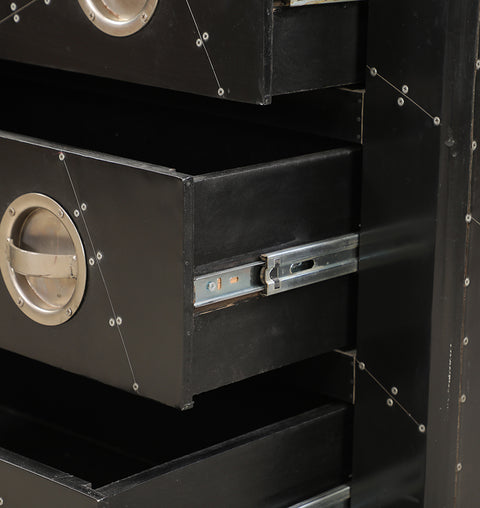 Black Domino Aviator Chest of 3 Drawers - Simply Home