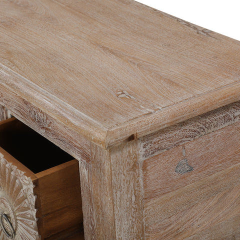 Vintage Hand Carved Solid Wood 5 Drawers Console Table - Simply Home