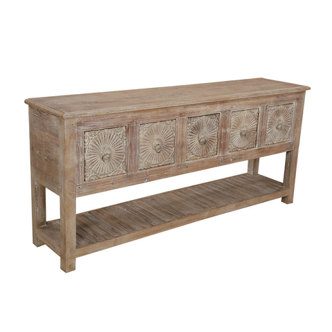 Vintage Hand Carved Solid Wood 5 Drawers Console Table - Simply Home