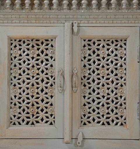 Boho Chic Handcrafted Wood 6 Door Sideboard Antique Finish - Simply Home