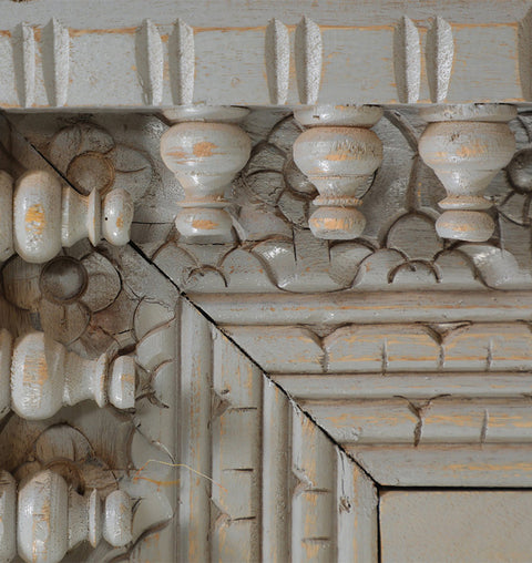 Boho Chic Handcrafted Wood 6 Door Sideboard Antique Finish - Simply Home