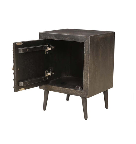 Ember Ridge Carved Wooden Bedside