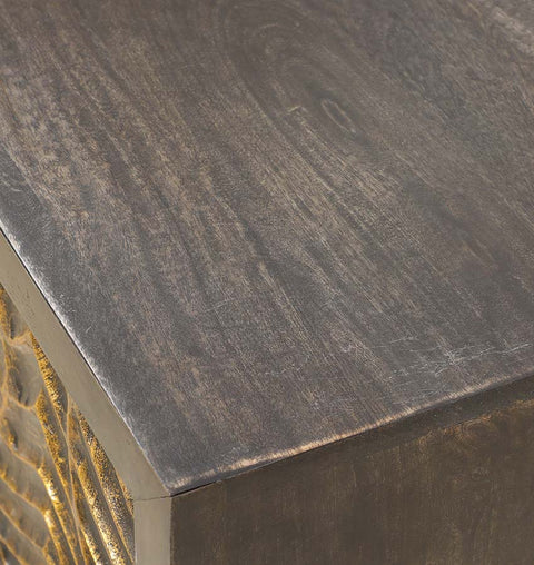 Ember Ridge Carved Wooden Bedside