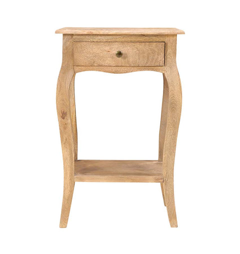 Classic & Timeless Wooden Bedside Table Curved Legs & Drawer - Simply Home
