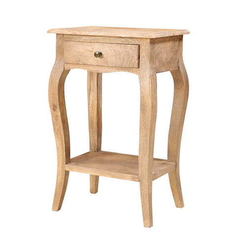 Classic & Timeless Wooden Bedside Table Curved Legs & Drawer - Simply Home