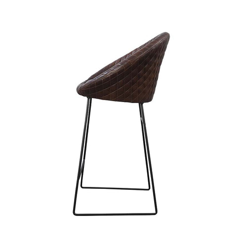 Leather Bar Stool with Iron Legs - Simply Home