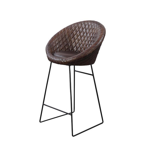 Leather Bar Stool with Iron Legs - Simply Home
