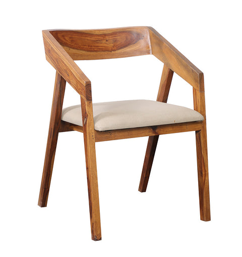 Handcrafted Wooden Chair with Upholstered Cushion