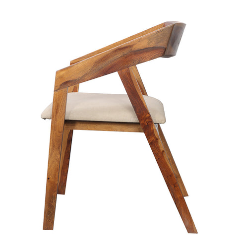 Handcrafted Wooden Chair with Upholstered Cushion