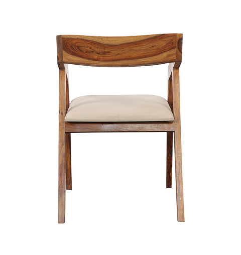 Handcrafted Wooden Chair with Upholstered Cushion