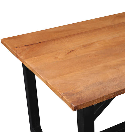 Heavy-Duty Wooden Rectangle Table with Metal Legs