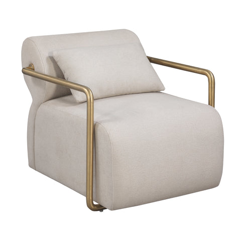 Comfy Premium Fabric Puff Armchair with Metal Legs