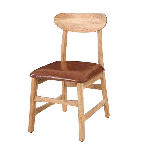 Solid Wood Upholstered Leather Chair