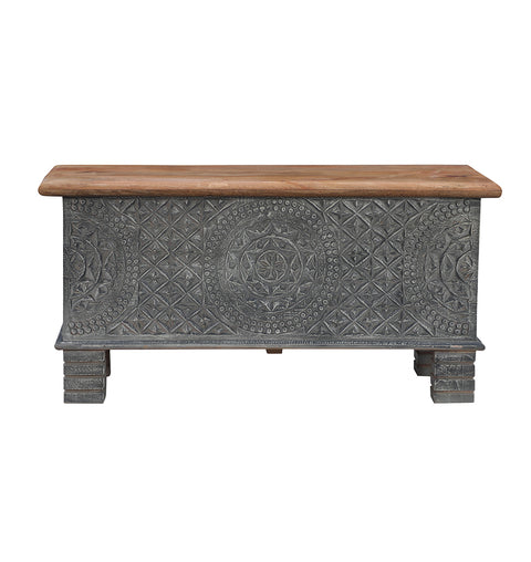 Mosaic Mandala Carved Chest