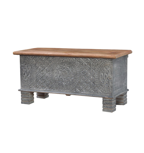 Mosaic Mandala Carved Chest