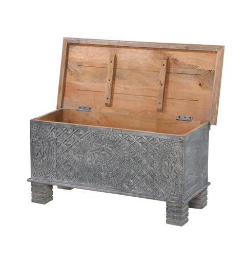 Mosaic Mandala Carved Chest