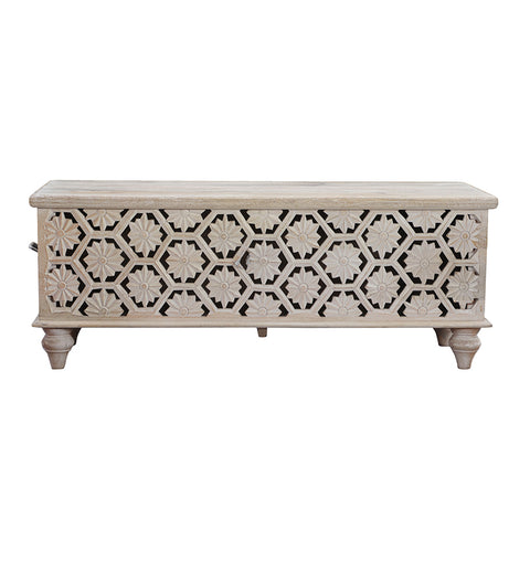 Celestial Lattice Carved Storage Chest