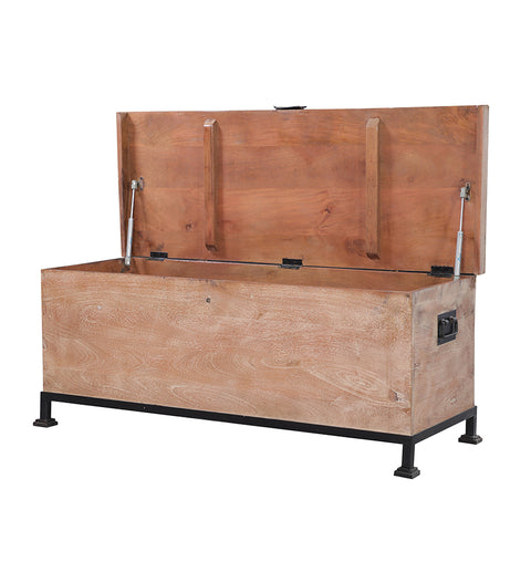 Industrial Mango Wood Trunk with Soft Close Lid