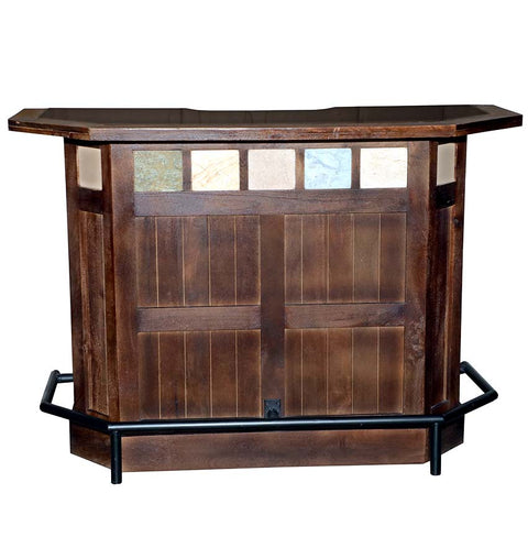 Elegant Rustic Marble-Top Home Bar