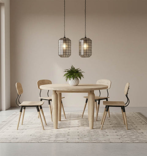 Minimalist Round 4 Seater Dining Table - Simply Home