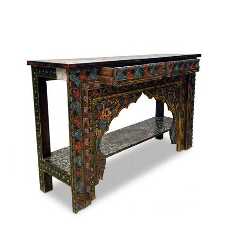 Wooden Hand Carved Console Table for Home