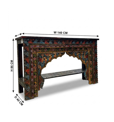 Wooden Hand Carved Console Table for Home